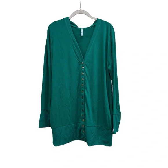 Zenana outfitters Green Button-Up Cardigan EXCELLENT Size 2X Plus - Picture 1 of 5